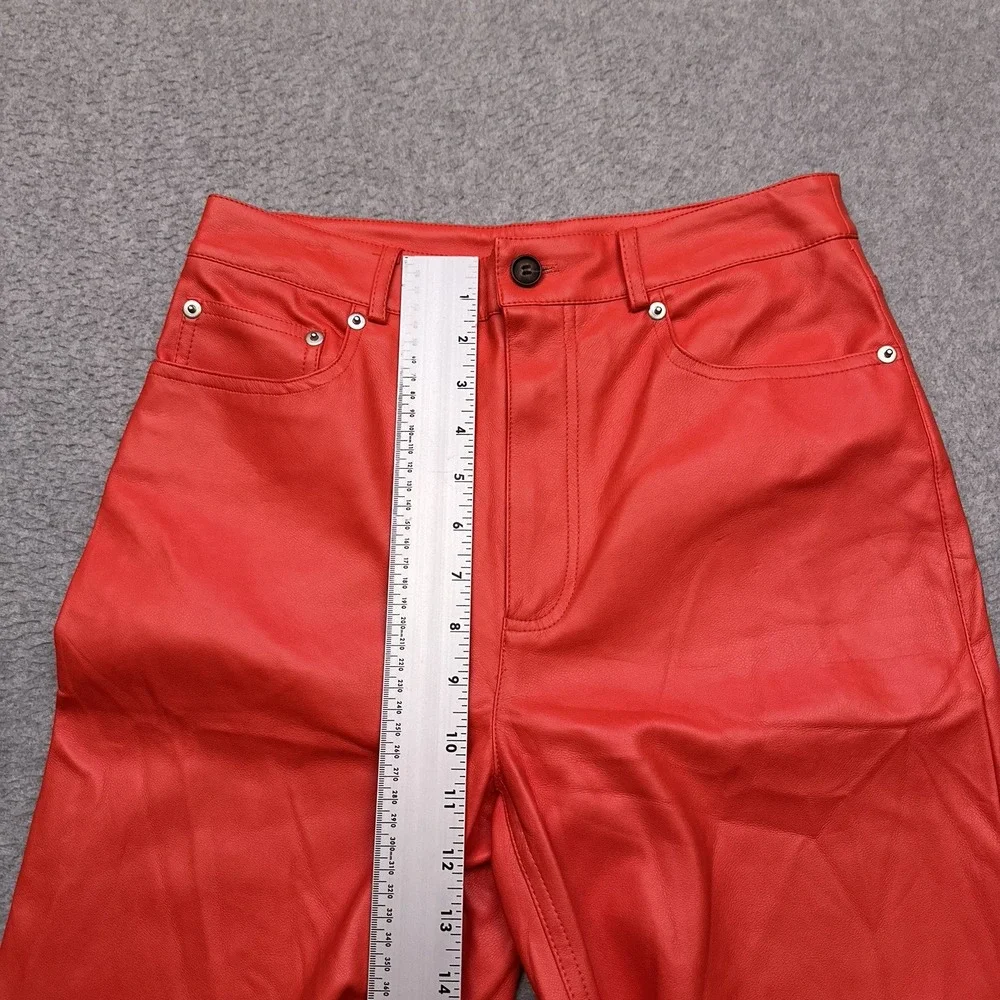 Urban Outfitters PU Faux Leather Wide Leg Pants Women's 26‎ Red High Rise